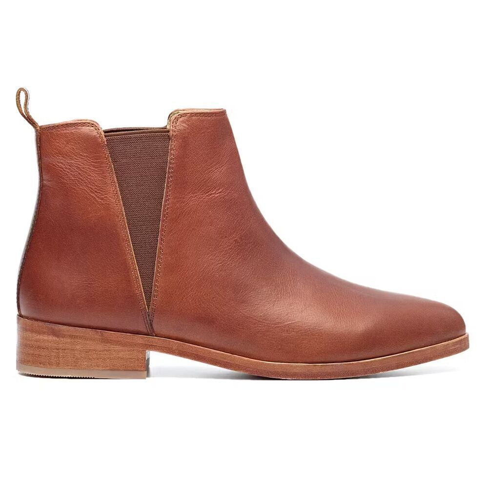 Nisolo "Eva Everyday" Brown Water Resistant Leather Pull On Chelsea Boot size 11